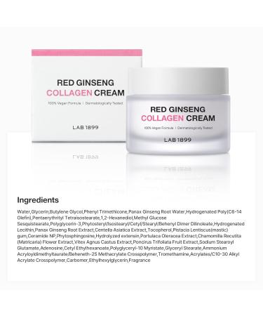 Donginbi LAB 1899 Red Ginseng Vegan Collagen Face Cream - Multi-Elasticity Moisturizer for Anti-Aging & Improved Skin Density | Korean Skin Care 50ml - Buy Online on GoSupps.com