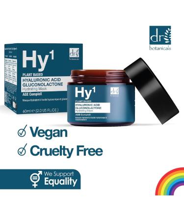 Dr BOTANICALS Hyaluronic Acid & Gluconolactone Hydrating Anti-Aging Facial Mask | Reduce Wrinkles Renew Gentle Exfoliate and Revitalize Skin with Nourishing Hyaluronic Acid Mask - Buy Online on GoSupps.com