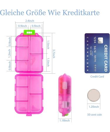 4 Pack Tablet Box - Weekly Pill Organizer with 10 Compartments | Easy Open Medication Box (Pink) by Muchengbao - Buy Online on GoSupps.com