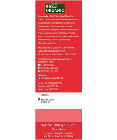 Organic Red Henna Hair Dye Powder - Triple Sifted Microfine 100g (Pack of 1) - Buy Online on GoSupps.com