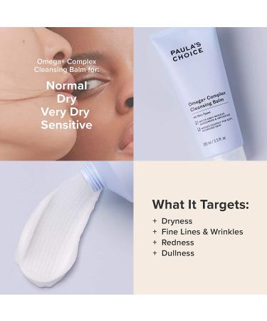 Paula's Choice Omega Complex Cleansing Balm - Double Cleanse Face Wash & Makeup Remover (3.5 Fl Oz) | For Dry & Sensitive Skin | Mineral Oil-Free & Paraben-Free - Buy Online on GoSupps.com