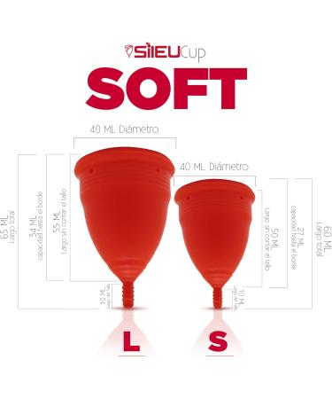 Shalle Menstrual Cup Soft - Up to 12 Hours Leak-Free Protection - Medical Silicone - Size S Red - Comfort & Cramps Control - Buy Online on GoSupps.com