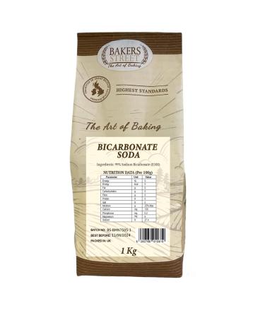 Bakers Street | Pure Baking Soda 1Kg | Food Grade | 100% Sodium Bicarbonate of Soda | Baking Soda for Cooking & Drinking & Cleaning | Raising Agent