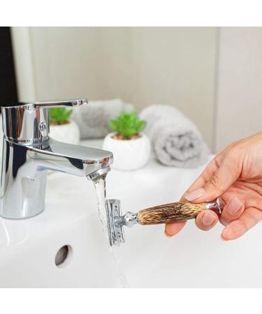 Eco-Friendly Bambuswald Wet Razor for Men - Sustainable Bamboo Razor for Beard Care | Skin-Friendly Shaving with Interchangeable Blades - Buy Online on GoSupps.com
