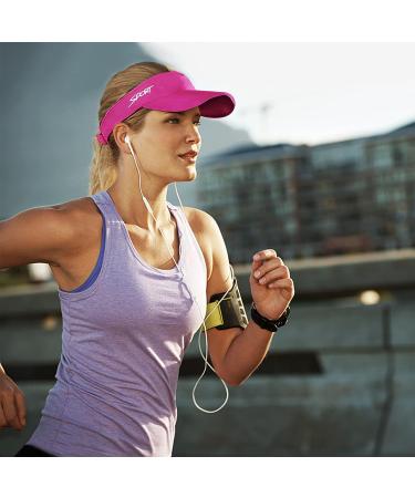 Bltong Sun Sports Visor Hat - UV Protection Breathable Adjustable Baseball Cap for Beach Golf Running Tennis Pink - Buy Online on GoSupps.com