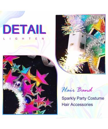 Zoestar Light Up Star Halo Crown Headband LED Stars Goddess Headbands Luminous Carnival Rave Headpiece Sparkly Party Costume Hair Accessories for Women and Girls (Colorful) - Buy Online on GoSupps.com