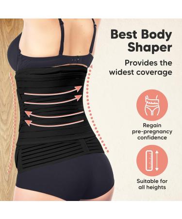 3 in 1 Postpartum Belly Support Recovery Wrap - Slimming Girdle & Waist Shaper for Postpartum & Pregnancy - Midnight Black XL - Buy Online on GoSupps.com