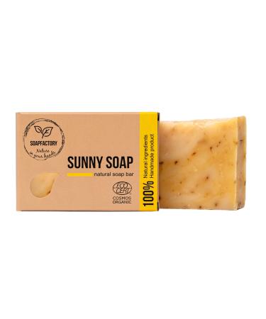 Soap Factory - Organic Soap Bar with Turmeric and Lemongrass  Natural Face and Body Soap for Men and Women  100% Natural Facial Cleanser  Vegan  Cruelty Free  Handmade  3.88 ounce