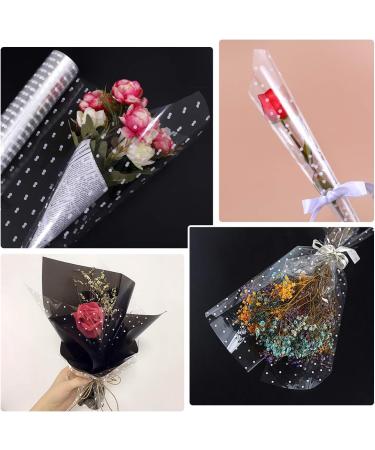 STOBOK Cellophane Wrap Roll - 32 x 100' White Dot Florist Paper for Flowers | 3 Mil Thick Gift Wrapping Film - Buy Online on GoSupps.com