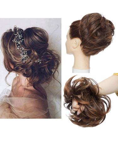Tousled Updo Messy Bun Hair Piece Hair Extension Ponytail With Elastic Rubber Band Updo Extensions Synthetic Hair Extensions Scrunchies Ponytail Hairpiece for Women Light auburn mix brown - Buy Online on GoSupps.com