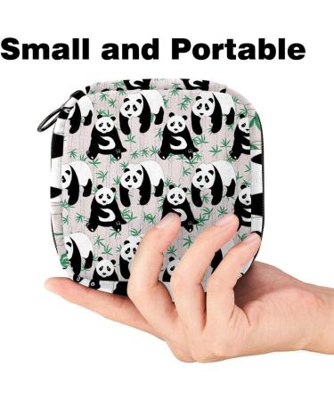Portable Women's Panda Bamboo Pattern Napkin Storage Bag | Cute Menstruation & First Period Essentials - Buy Online on GoSupps.com