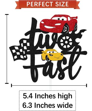 Race Car Cake Topper for 2nd Birthday Party - Checkered Flag Decoration for Kids - Buy Online on GoSupps.com
