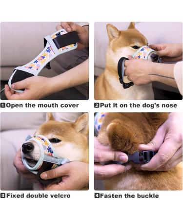 Soft Nylon Dog Muzzle - Anti-Bite & Anti-Barking - Perfect for Small Medium & Large Dogs (XL Blue Flower Design) - Buy Online on GoSupps.com