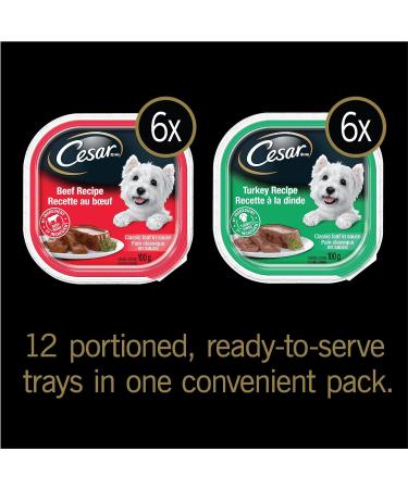 CESAR Adult Wet Dog Food Classic Loaf in Sauce Entr es - Beef - Turkey 100g Tray (12 Pack) Beef - Turkey 100 g (Pack of 12) - Buy Online on GoSupps.com