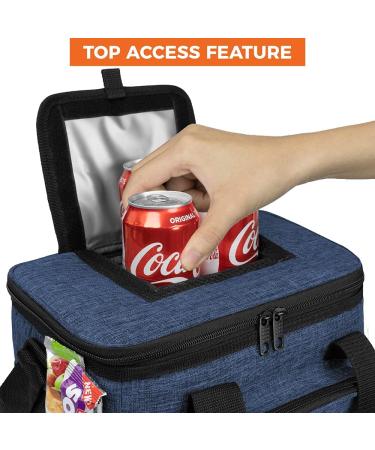 OPUX Insulated Small Cooler Bag for Travel - Heather Navy | Leakproof Lunch Bag Box for Camping, Beach, Work | Collapsible Lunch Pail - Fits 16 Cans - Buy Online on GoSupps.com