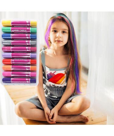 Teinture Capillaire Temporaire 10 Couleurs Craies Colorantes pour Cheveux Marqueurs de Coloration Temporaire Kit de Maquillage Lavable Jouet Amusant pour Adolescents et Adultes pour le Cosplay - Buy Online on GoSupps.com