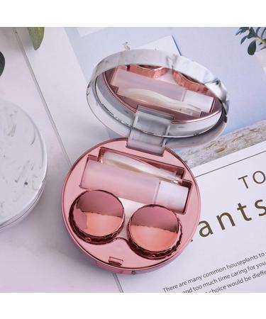 Portable 5-in-1 Contact Lens Container with Mirror - Cute Travel Set for Daily Use - Ideal for Colored Lenses - Outdoor Eye Care in Open Rose - Buy Online on GoSupps.com