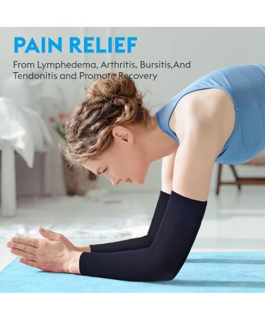 KEKING Compression Arm Sleeves - 20-30mmHg Firm Support for Pain Relief & Recovery | Tennis & Golf Elbow Brace | Latex-Free Dark Blue - Small (1 Pair - Buy Online on GoSupps.com