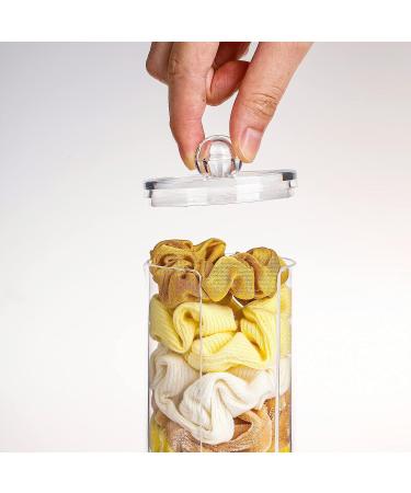 FABROK Clear Scrunchie Holder with Lid - Portable Hair Tie Organizer Stand for Teen Girls - Stylish Hair Accessories Display Stand - Buy Online on GoSupps.com