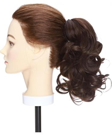 12 Inch Ombre Synthetic Ponytail Extension - Long Curly Clip-in Claw Hairpiece, Medium Brown - Buy Online on GoSupps.com