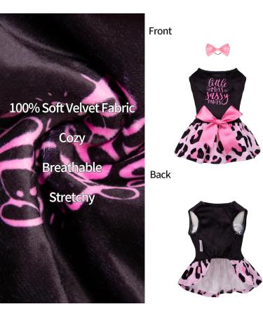 Shop Cuteebone Little Miss Sassy Pants Dog Leopard Dress - Stylish Dresses for Small Dogs & Puppies | Rosa Dog Clothing CVA15XXS-DE - Buy Online on GoSupps.com