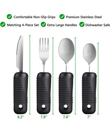 Adaptive Utensils Set for Tremors - Easy Grip Silverware for Parkinsons and Arthritis - Buy Online on GoSupps.com