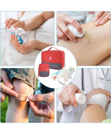 Fenar Travel Medication Bag - Large Capacity Waterproof First Aid Storage (2-Pack) - Portable Emergency Medicine Organizer for Home Office & Travel (Red) - Buy Online on GoSupps.com