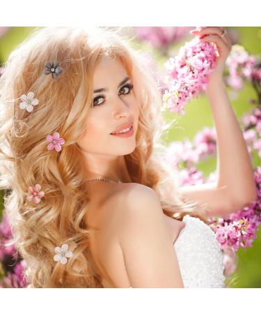 cobee 16PCS Flower Hair Clips Crystal Rhinestone Petal Hair Clip Small Hair Clip Mini Hair Claw Clip Fashion Hair Accessories for Women Girl Birthday Wedding Party Daily (Black Beige Pink Orange) - Buy Online on GoSupps.com