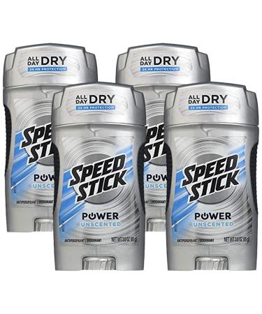 Speed Stick Antiperspirant & Deodorant Solid Unscented 3 oz (Pack of 4) Unscented 3 Ounce (Pack of 4)