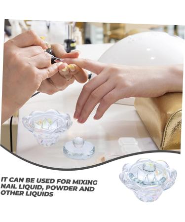 Beaupretty 1Pc nail art crystal cup Nail Crystal Container acrylic nail dish bowl nail crystal bowl nail art glassware clear dappen dishes manicure care tools dip powder nail kit large lotus - Buy Online on GoSupps.com