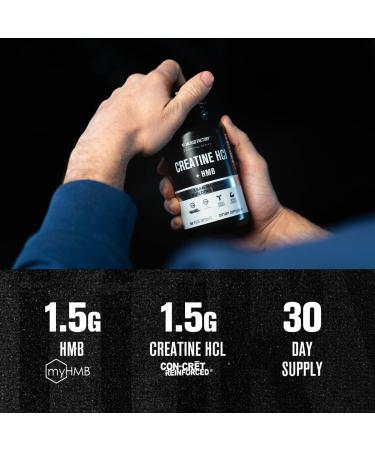 Jacked Factory Creatine HCL + HMB Capsules - Synergistic CON-CRET myHMB & Vitamin D Formula for Improved Growth Strength & Reduced Muscle Breakdown - 150 Capsules - Buy Online on GoSupps.com