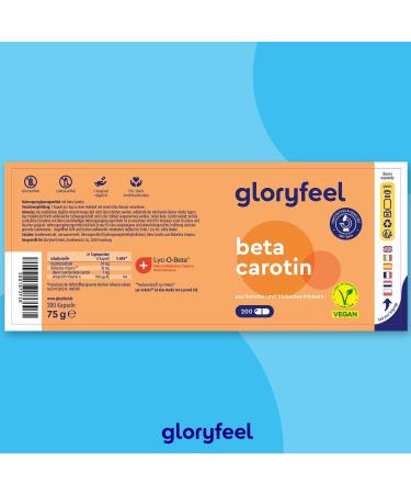 Buy Beta Carotene Capsules - 200 Vegan Capsules | LYC-O-Beta Natural Carrot Extract | Supports Eyesight Skin & Immune System | Made in Germany - Buy Online on GoSupps.com