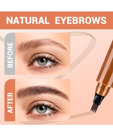  Generisch Microblading Waterproof Eyebrow Pencil 4 Teeth Fork Tip Long Lasting Eyebrow Pencil for Natural Hair Drawing 3D Microblading Effect Light Brown - Buy Online on GoSupps.com