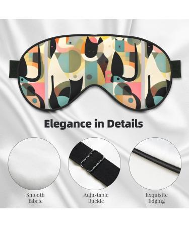 Mid-Century Modern Cat Eye Mask | Unisex Adjustable Blackout Sleep Mask for Travel Yoga & Naps - Buy Online on GoSupps.com