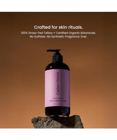 OfficeKit Cedar + Stone Clean Body Wash with Grass-Fed Tallow Sulfate-Free Natural Body Wash for Dry Sensitive Skin Lavender & Lilac with USDA Organic Oils 16oz - Buy Online on GoSupps.com