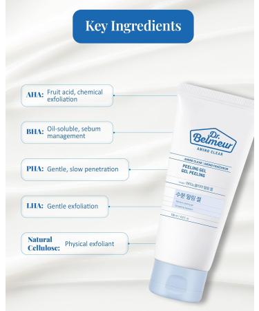 Amino Clear Peeling Gel - Gentle Dual Face Scrub for Sensitive Skin | AHA BHA LHA PHA | Korean Skin Care (4.4fl oz - Buy Online on GoSupps.com
