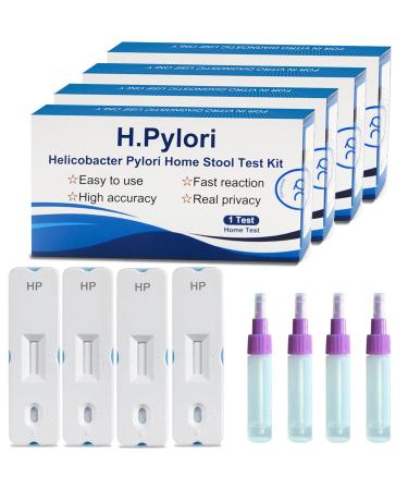 H Pylori Test Kit Helicobacter Pylori Stool Test Kits at Home 4 Tests H. Pylori Test H-Pylori Stool (Antigen) Self-Test for Home Use Results in 10-15 Minutes with Highly Accurate