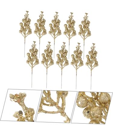 ABOOFAN 10pcs Christmas Imitation Berries Christmas Decorations Flower Garland Wreath Christmas Berries New Year's Decor Artificial Xmas Berry Stem Xmas Berries Christmas Tree Foam Crafts Golden 19X5X5CM - Buy Online on GoSupps.com