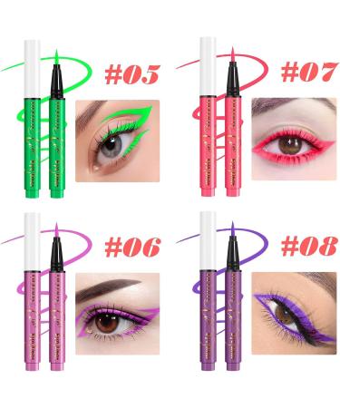 Waterproof Eye Liner - Fluorescent Waterproof Matte Eye Liner UV Neon Pigmented Graphic Liners Face & Body Painting Liner Festival Makeup Kit for Women Girls - Buy Online on GoSupps.com