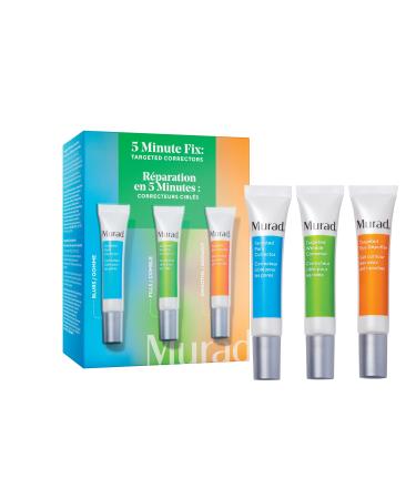Murad 5 Min Fix: Targeted Correctors Travel Trio Kit - Anti-Aging Skincare Kit Reduces the Look of Fine Lines and Wrinkles - Brightens and Depuffs Under Eyes - Erases the Look of Pores - 3-Piece Set