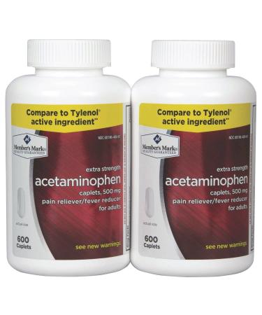 Member's Mark - Acetaminophen 500 mg 1200 Caplets Pain Reliever