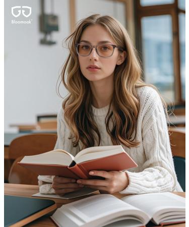 Bloomoak Rose Migraine Glasses FL-Flex Light Sensitivity Relief Glasses for Fluorescent LED Glare Photophobia Eye Strain (Migraine glasses Cinnamon Rose - 70% -Gray Mist Frame(For Outdoor)) - Buy Online on GoSupps.com