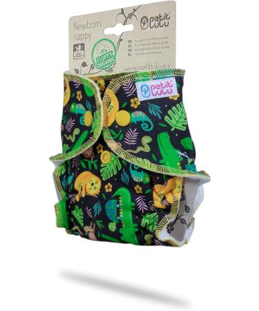Petit Lulu Newborn Pants Nappy (2-6 kg) with Press Studs | Organic Bamboo | Reusable Cloth Nappies | No Polyester | Rainforest Night - Buy Online on GoSupps.com