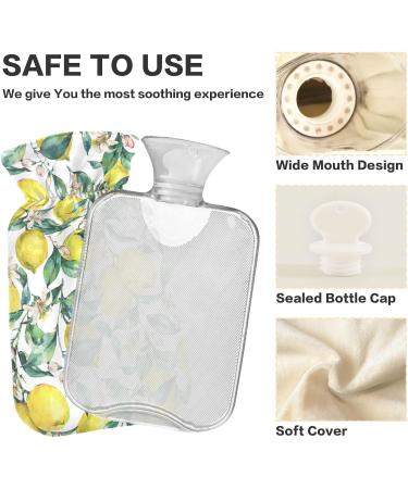 NAANLE Heat Bottle with Watercolor Flower Pattern | 1L Transparent Hot Water Bottle for Bed Hand & Foot Warmer | Pain Relief & Heat Therapy - Buy Online on GoSupps.com