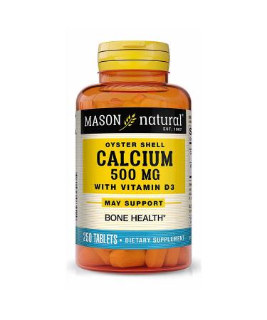 Mason Natural Calcium 500 mg (Oyster Shell) with Vitamin D3 - Strengthens Muscle Function Supports Healthy Bones and Overall Health 250 Tablets - Buy Online on GoSupps.com