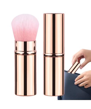 Humkopnl Portable Makeup Brush - Travel Telescopic Cosmetics Brushes Portable Powder Brushes Soft Face Makeup Brush for Sunscreen Bronzing Powder Gold
