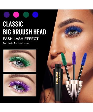 3 Colors Waterproof Mascara Set - Blue, Purple, Green | Voluminous & Long-Lasting Lash Extension Mascara with Comb | Smudge-Proof & Lengthening Formula for Eye Makeup - Buy Online on GoSupps.com