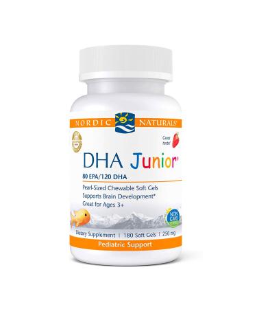 Nordic Naturals DHA Junior Great for Ages 3+ Strawberry 250 mg 180 Soft Gels