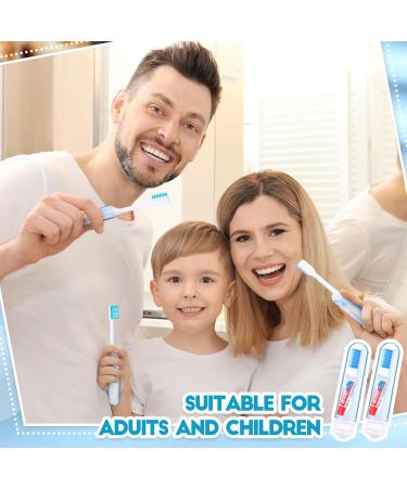 Buy Nuen 2-Piece Portable Soft Travel Toothbrush Set - Foldable Camping Toothbrush with Soft Bristles & Toothpastes for Kids & Adults - Blue Case - Buy Online on GoSupps.com