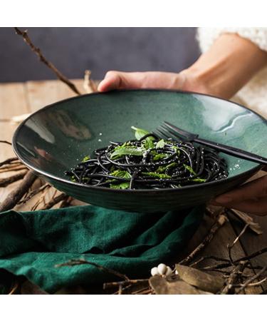 Ceramic Bowl Retro Cutlery Bulk Kitchen Living Room Fruit Restaurant Creative Round Deep Dish Simple Personality Dessert Bowl 8 Inch 1000ml - Buy Online on GoSupps.com